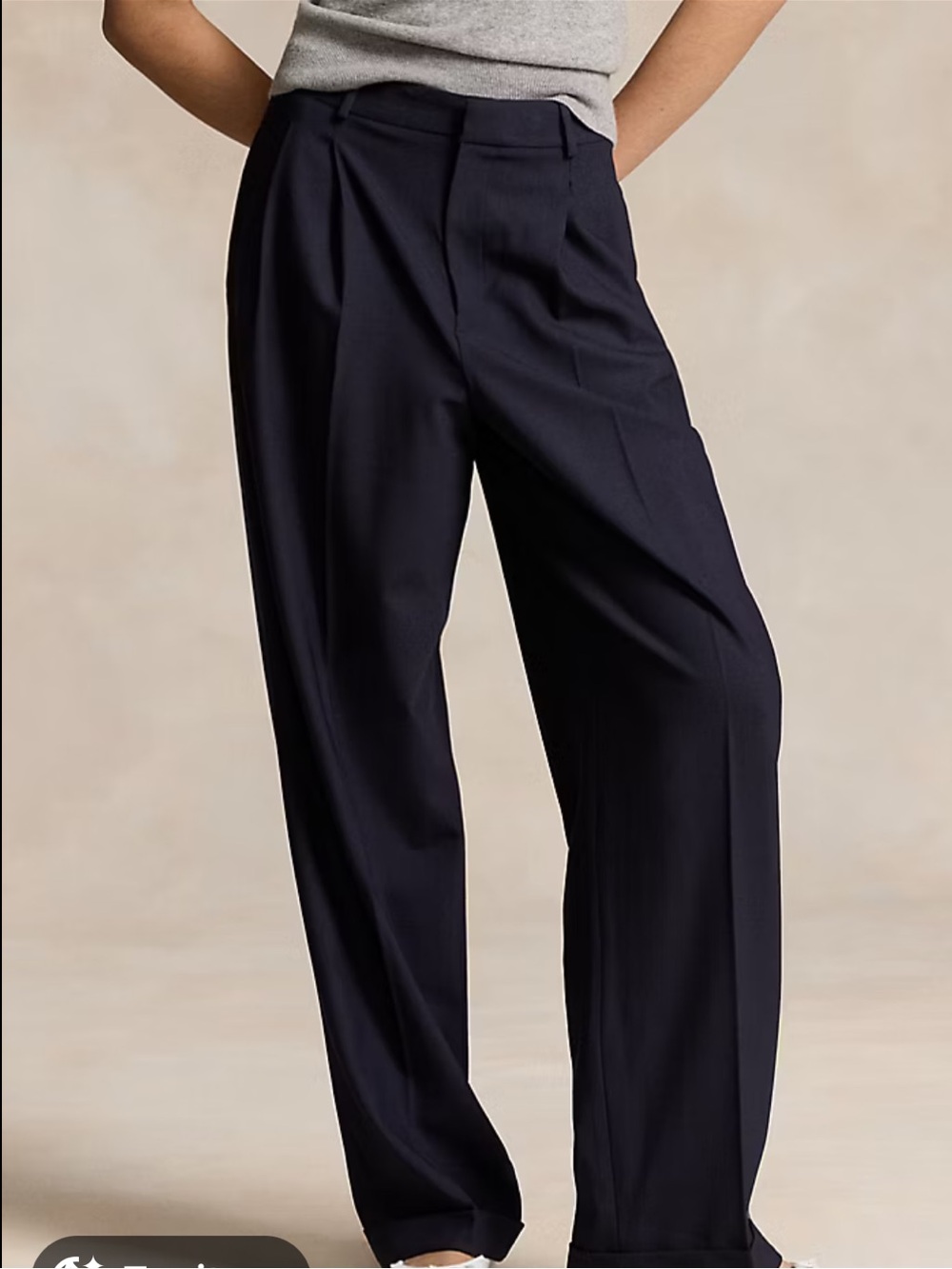 Ralph Lauren Navy 100% Linen Trousers